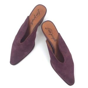 Free People Anya Mule Raspberry Suede Shoes Size 38
